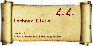 Lechner Lívia névjegykártya